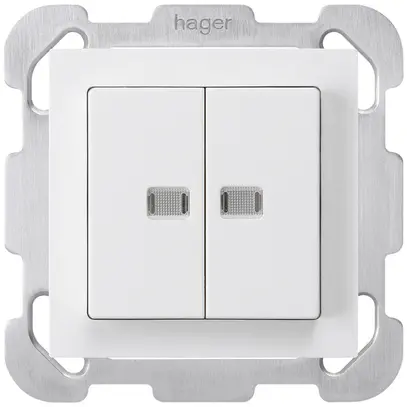 Pulsante luminoso INC kallysto 2×AR/1P 2 lenti bianco piastra di fissaggio 