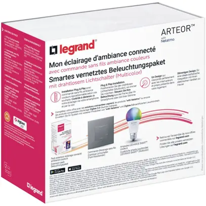 Kit di avvio Legrand Arteor with Netatmo 1×Multicolor 2×3L×2.5mm² 1×LED E27 