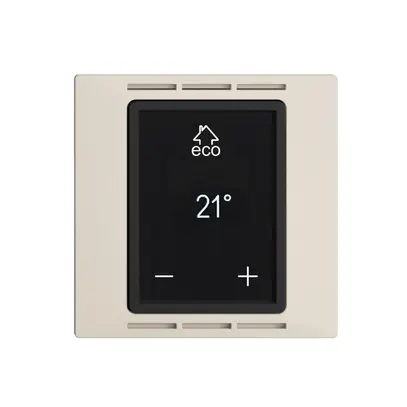 Thermostat d'ambiance EDIZIOdue F crema, écran, réglage chauffage sol/ambiance 