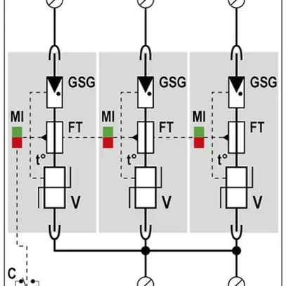 Überspannungsableiter  Citel DAC50VGS-30-275, Typ 2+3, 3-polig 
