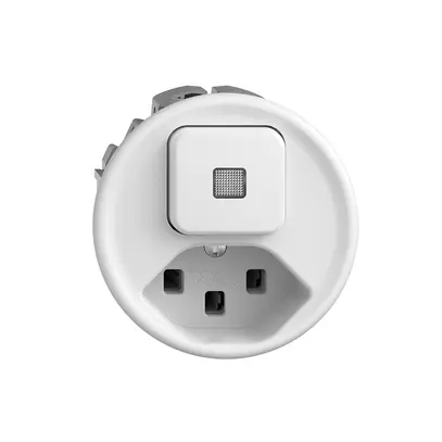 Combinazione lum.3/1L+T23 16A bianco STANDARDdue, con lente, LED giallo 