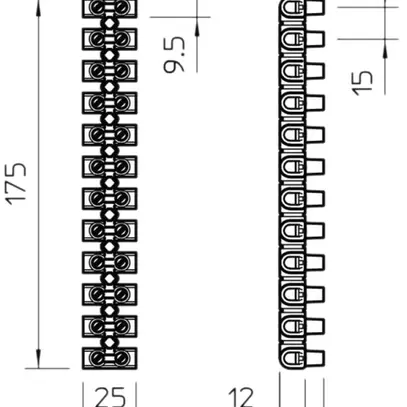 Morsettiera Bettermann 12P 4…10mm² 450V bianco 