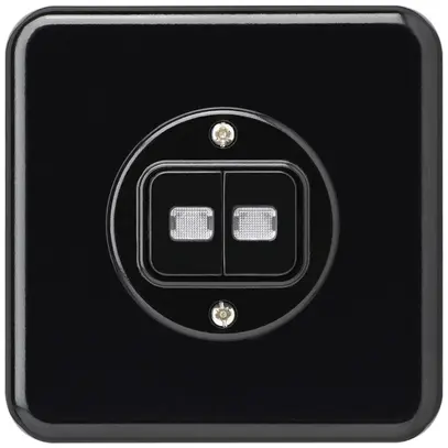 Kit front. ENC basico noir avec 2 lentilles bouton double86×86 