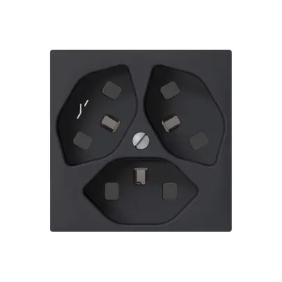 Steckdose SIDUS 3×T23/1 anthrazit mit shutter 