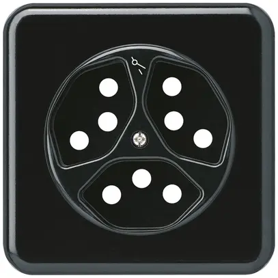 UP-Frontset basico 3×Typ 13/1 schwarz 86×86mm mit Kinderschutz 