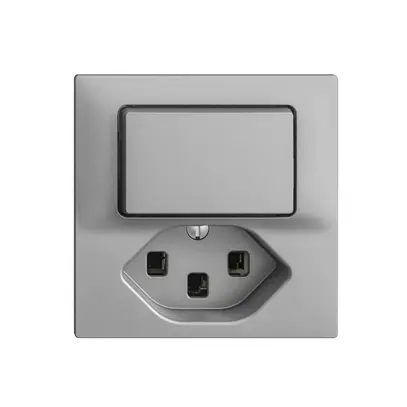 Combinaison 6/1L+T23 16A EDIZIOdue silver 