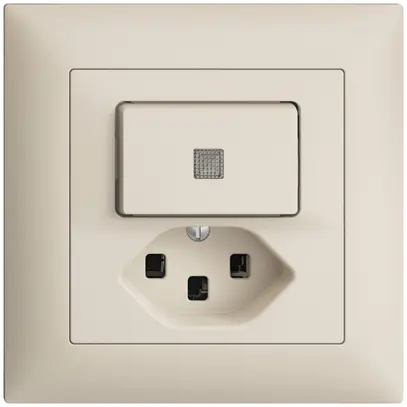 UP-Leuchtkombination 6/1L+T23 crema, LS EDIZIOdue mit Linse, LED gelb 