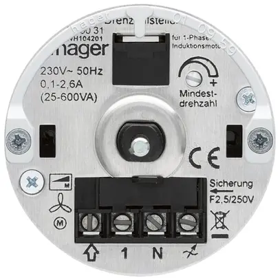 Einsatz Drehzahlsteller Hager 25…600VA 