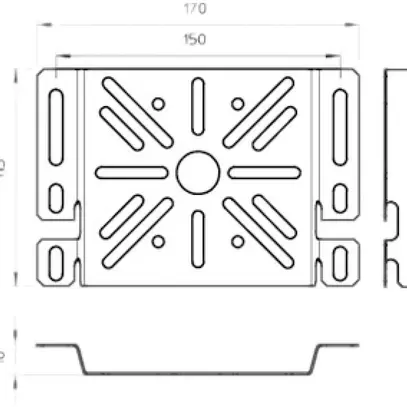 Plaque de montage Bettermann 170×115mm inoxydable 