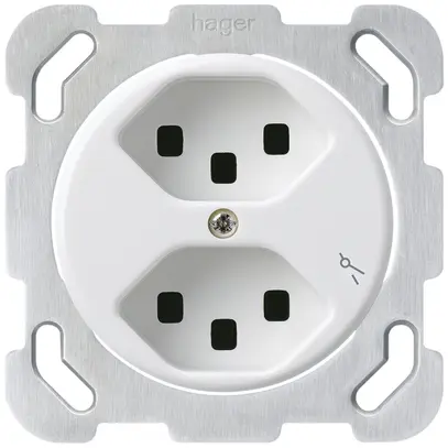 Presa INC Hager basico 2×tipo 23 1×S B bianco 