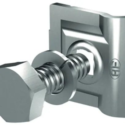 Plaque de serrage Flury FE 85 acier inoxydable A4, Ø 6…8mm, M10×25mm 