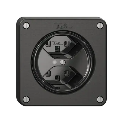 Prise NEVO, 2×T23, a.LED, noir 