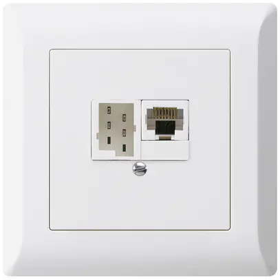 Boîte ENC kallysto.line 1×RJ45u+1×TT83 blanc 