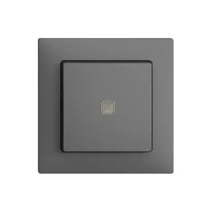 Contact à poussoir lum. ENC EDIZIOdue A-R/1P gris foncé, avec lent. LED jaune 