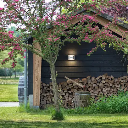 Applique LED Herb PIR 6W 2700K 600lm IP44 acciaio pregiato 