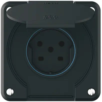 Presa robusto 1×tipo 15 IP55 nero 