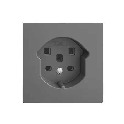 Steckdose EDIZIOdue T25 16A dunkelgrau, mit Steckklemmen 