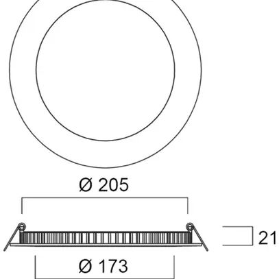 LED-Downlight Sylvania Flat 205 17W 1550lm 3000K IP44 120° DIM Ø226mm weiss 