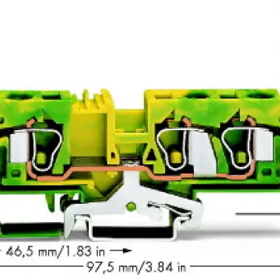 Morsetto WAGO 3L 10mm² verde/giallo 