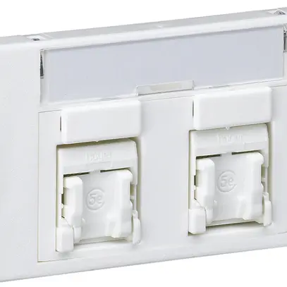 Prise FLF Hager cat.5e 2RJ45/u blanc 