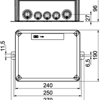 Boîte de dérivation Bettermann E30-E90 2 porte fusibles 240×190×95mm 16mm² or 