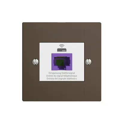 Rückführungsdose EDIZIOdue F 1×RJ45 f.Swisscom VoIP, 8 polig, UTP, coffee 