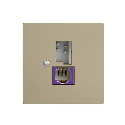 Prise T+T 6P/1×RJ45 DSL-à large bande EDIZIOdue sand 