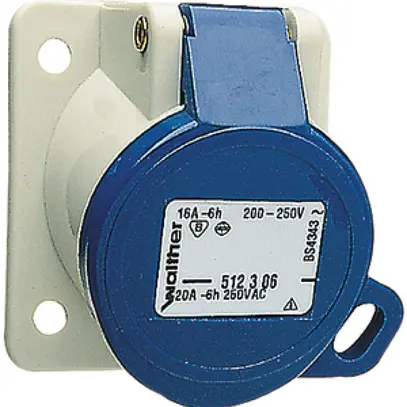 Presa INS CEEtyp 3L 16A 6h obliquo, contatti nichelati 