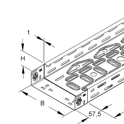 Chemin de câbles CITO LINE 100×60mm/0.75mm zing.send. 