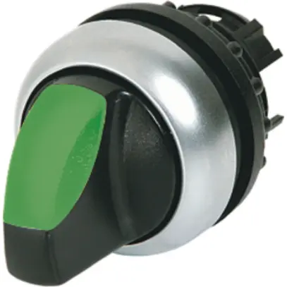Manette rotative lum.ETN RMQ 2 pos. à rappel noir/vert, an.chr 