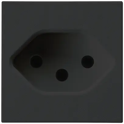 Prise INC Hager type 13 noir 45×45 avec bornes enfichables 