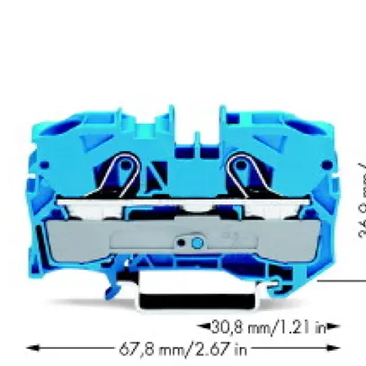 Morsetto di passaggio WAGO Top Job-S 10mm² 2L blu serie 2010 