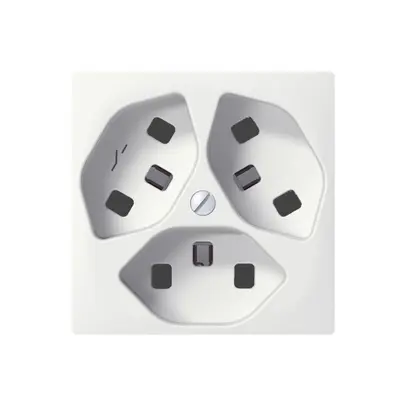 Presa INS SIDUS 3×T23/1 bianco con shutter 