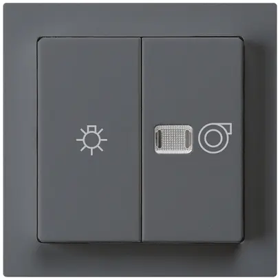 Kit frontal kallysto anthracite 60×60mm avec symbole lumière+ventilation 