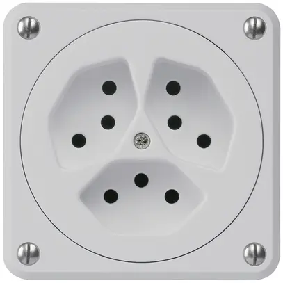 UP-Steckdose robusto 3×Typ 13 grau ohne Klappdeckel 