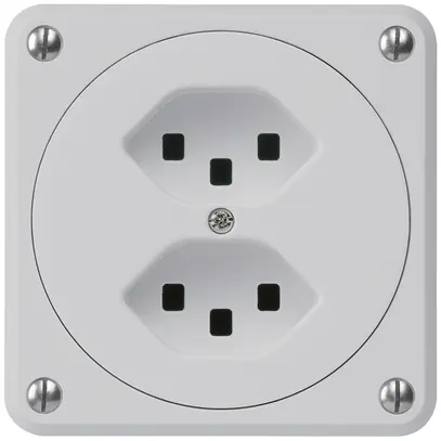 Prise ENC robusto 2×type 23 gris sans clapet pour combinaison 