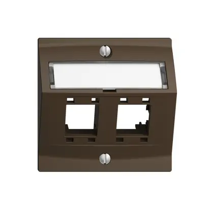 Kit de montage EDIZIOdue, avec capot de sortie oblique, pour 2×RJ45, coffee 