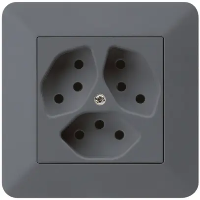 Prise ENC kallysto.trend 3×T13 anthracite avec sécurité enfants 