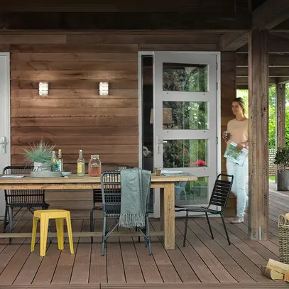 Applique LED Python PIR 6W 2700K 600lm IP44 acier inoxydable 