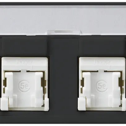 Presa FLF Hager cat.5e 2RJ45/u nero 