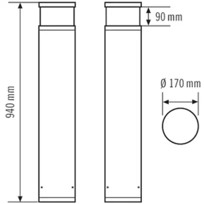 Borne lumineuse LED ESY ALVA BL ANT 16W 3000K 940mm anthracite clair 