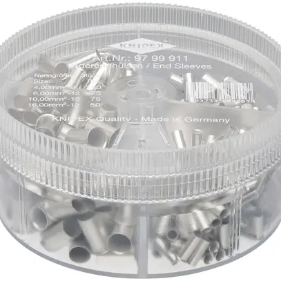 Assortimento estremità d.cavo KNIPEX c.capicorda non isolati 350 pezzi 