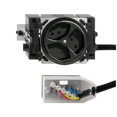 Presa INS FH 3×T13 L1 nero 49…69mm per cavo piatto Technofil 