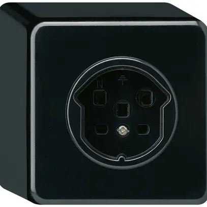 Presa AP basico T25 nero con morsetti a vite 