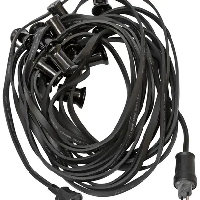 Guirlande d'illumination avec 15 douilles E27, T12, 15m, noir 