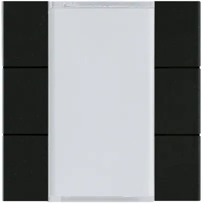 Face poussoir Hager basico KNX sextuple noir 45×45mm 