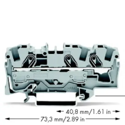 Durchgangsklemme WAGO TopJob-S 6mm² 3L grau Serie 2006 