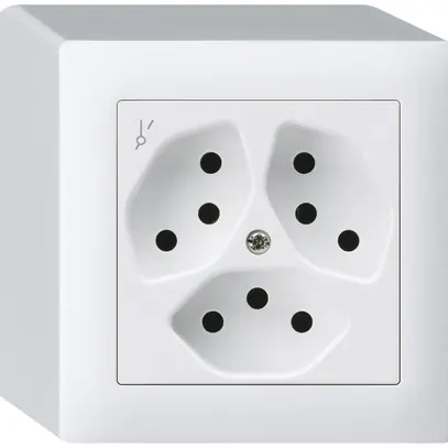 AP-Steckdose kallysto 3×T13/1S weiss 