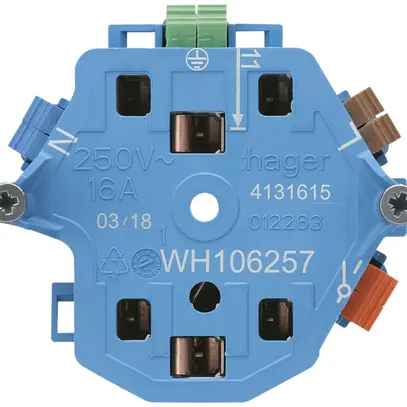 Intérieur pour prise Hager 2×T13/23 1×S E 