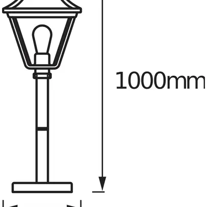 Paletto luminoso LDV ENDURA CLASSIC TRAD E27 1000mm alluminio antracite 